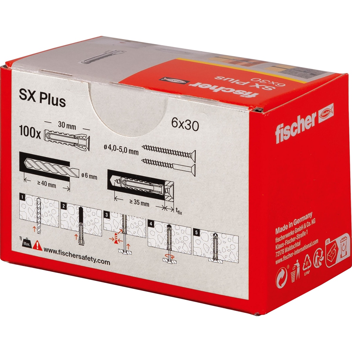 Fischer Dübel SX Plus 6x30 mm - 100 Stk.