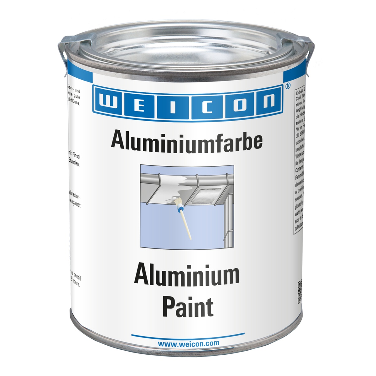 WEICON Aluminiumfarbe, Korrosionsschutz aus Aluminiumpigmentbeschichtung, 750 ml
