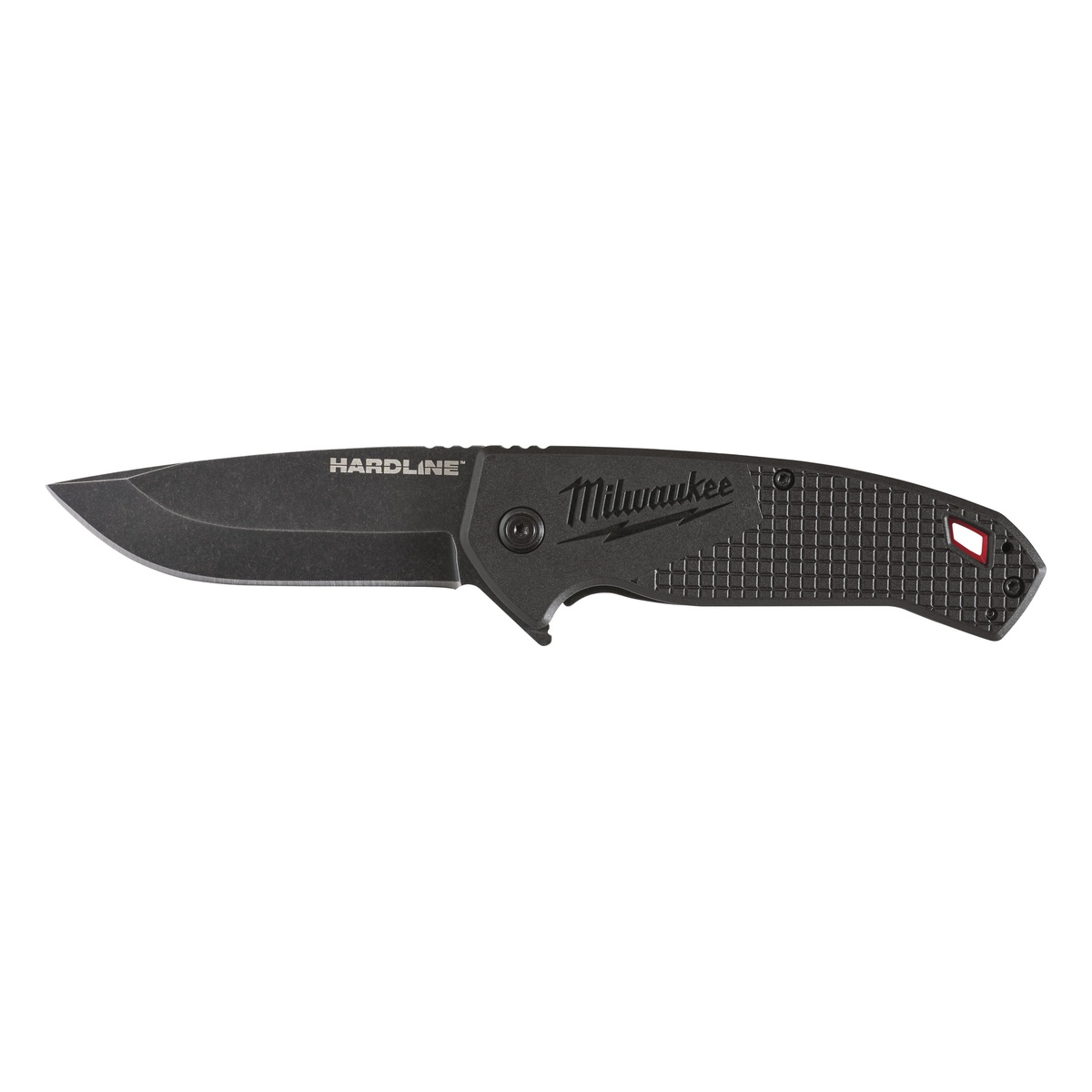 Milwaukee HARDLINE Klappmesser, 75 mm D2-Stahlklinge glatt, Liner-Lock, GFK-Griff