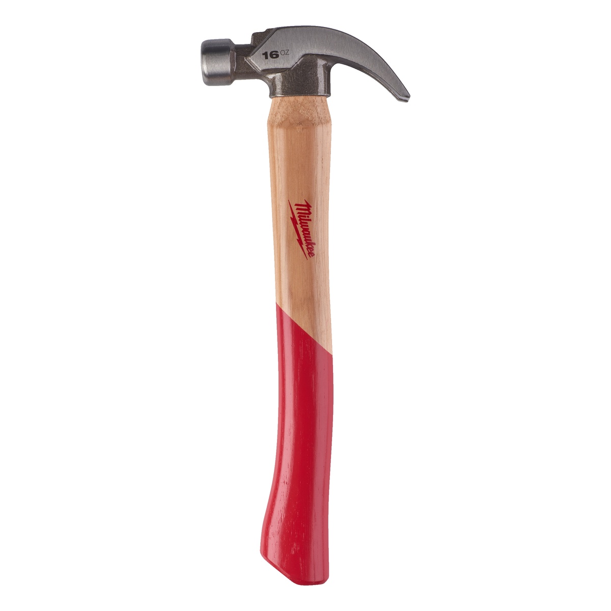 Milwaukee Klauenhammer gekröpft, 450 g, Hickorystiel, Magnet-Nagelhalter