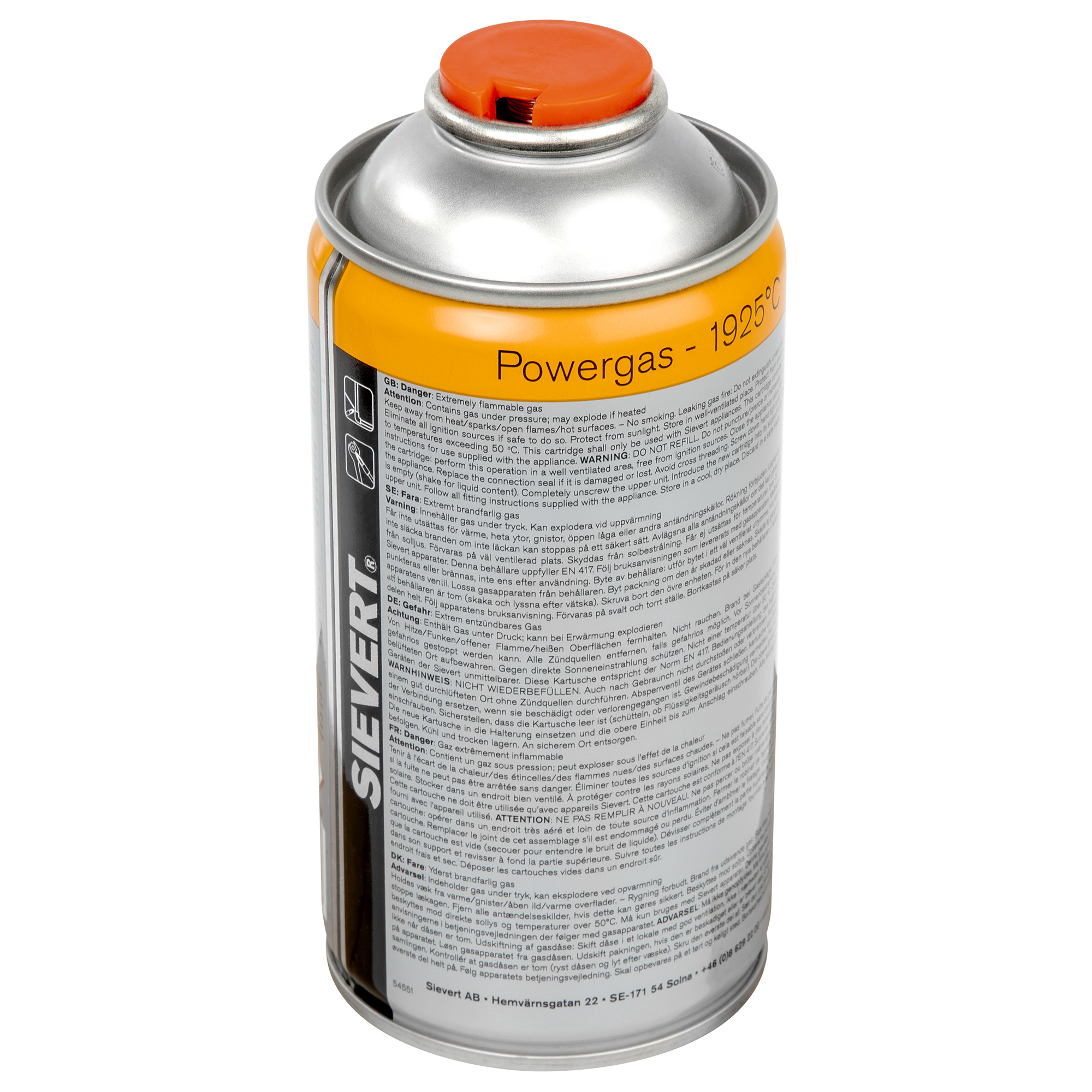 Sievert Schraubkartusche Powergas 175 g, Anschluss 7/16" - 1 Stk.