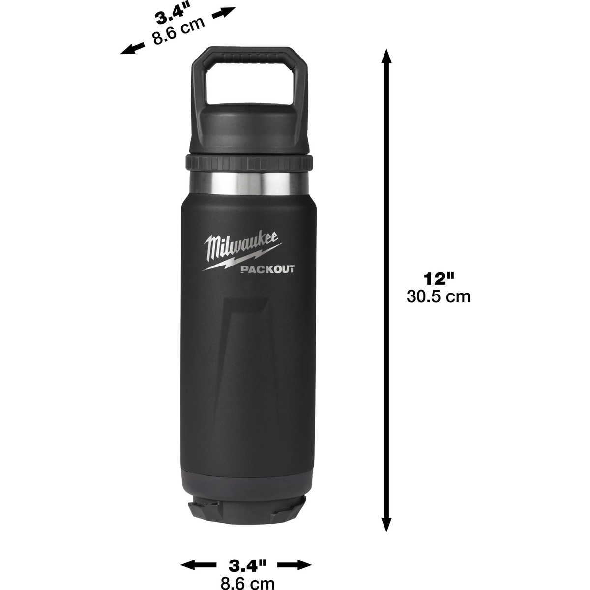 Milwaukee ﻿PACKOUT Isolierflasche 530 ml mit Schraubdeckel, schwarz - 1 Stk.