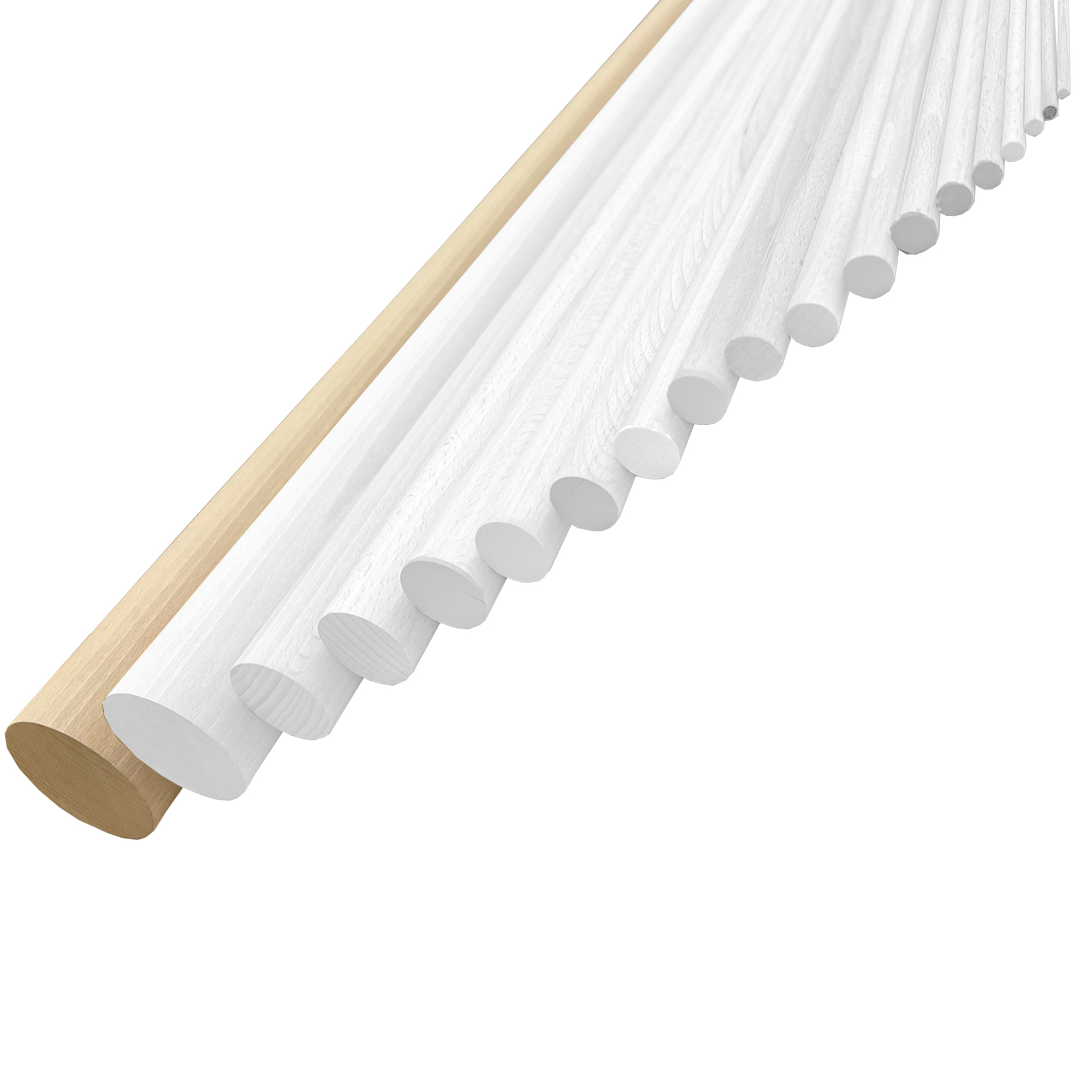 Facett Rundstab Buche 60 x 1000 mm, glatt - 1 Stk. Facett Rundstab Buche 60 x 1000 mm, glatt - 1 Stk.