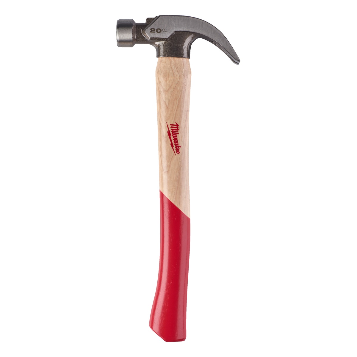 Milwaukee Klauenhammer gekröpft, 570 g, Hickorystiel, Magnet-Nagelhalter