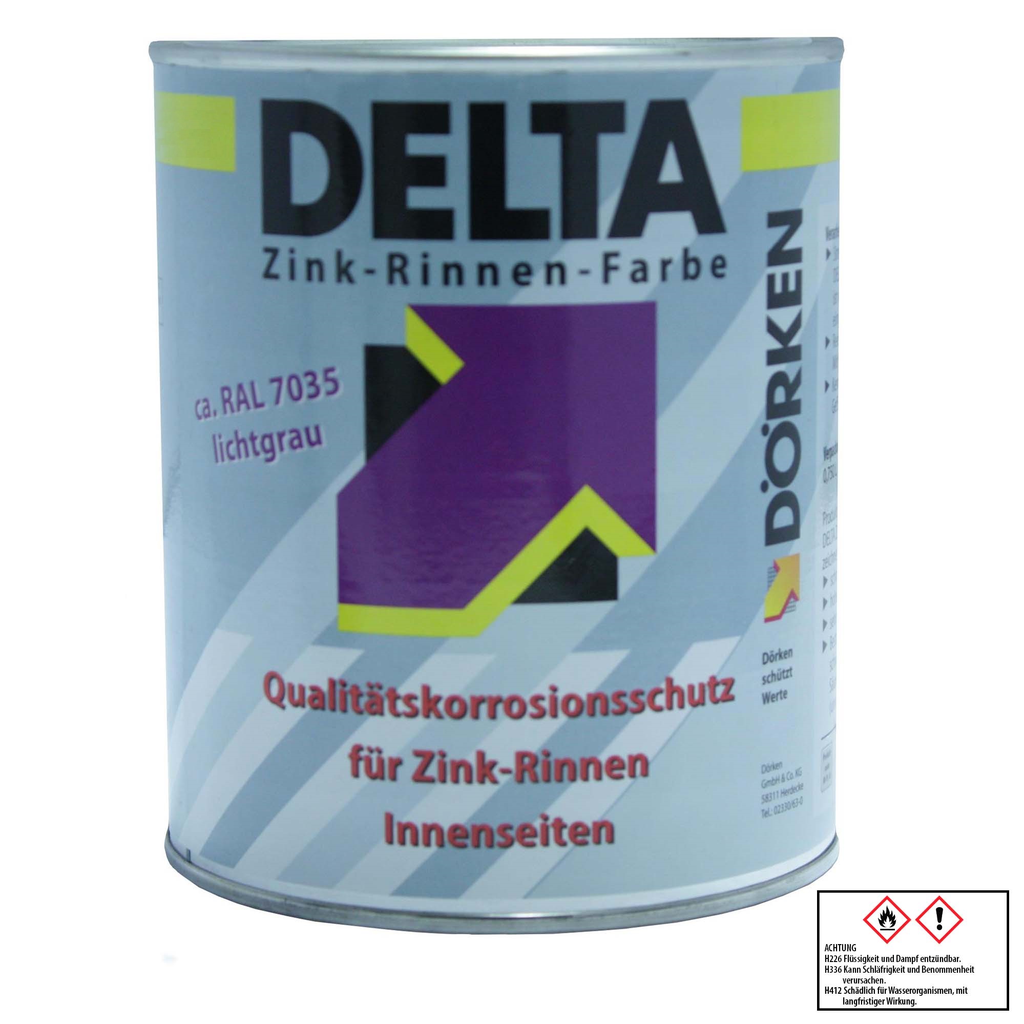 Dörken Delta Zink-Rinnenfarbe RAL7035 Lichtgrau 2,5 l