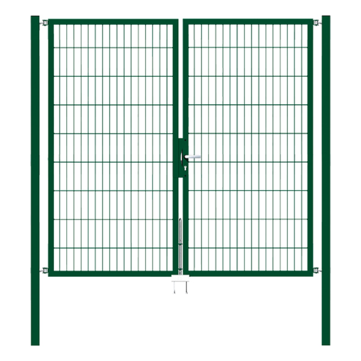 Alberts Doppeltor Flexo, Typ 6/5/6, 1800 x 2000 mm, Pfosten: 60 x 60 mm, Stahl roh, feuerverzinkt, grün kunststoffbeschichtet RAL 6005 - 1 Stk.