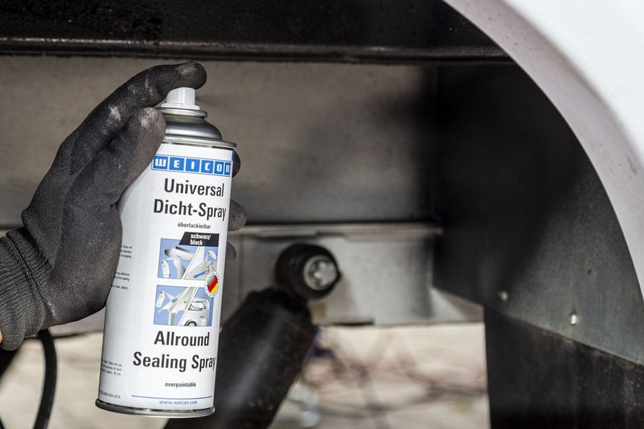 WEICON Universal Dicht-Spray, sprühbarer Kunststoff zum Abdichten, 400 ml, weiß