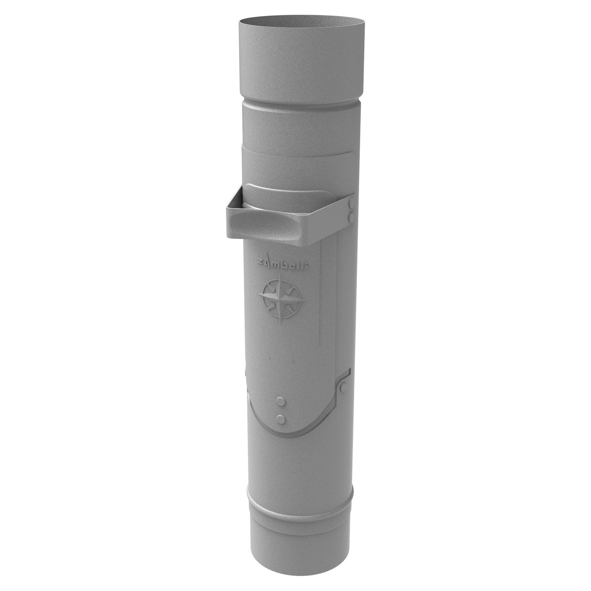 Zambelli Regenwasserklappe Ø 80 mm, Weißaluminium RAL 9006, COLORDUR, mit Sieb, mit Zambelli-Logo - 1 Stk.