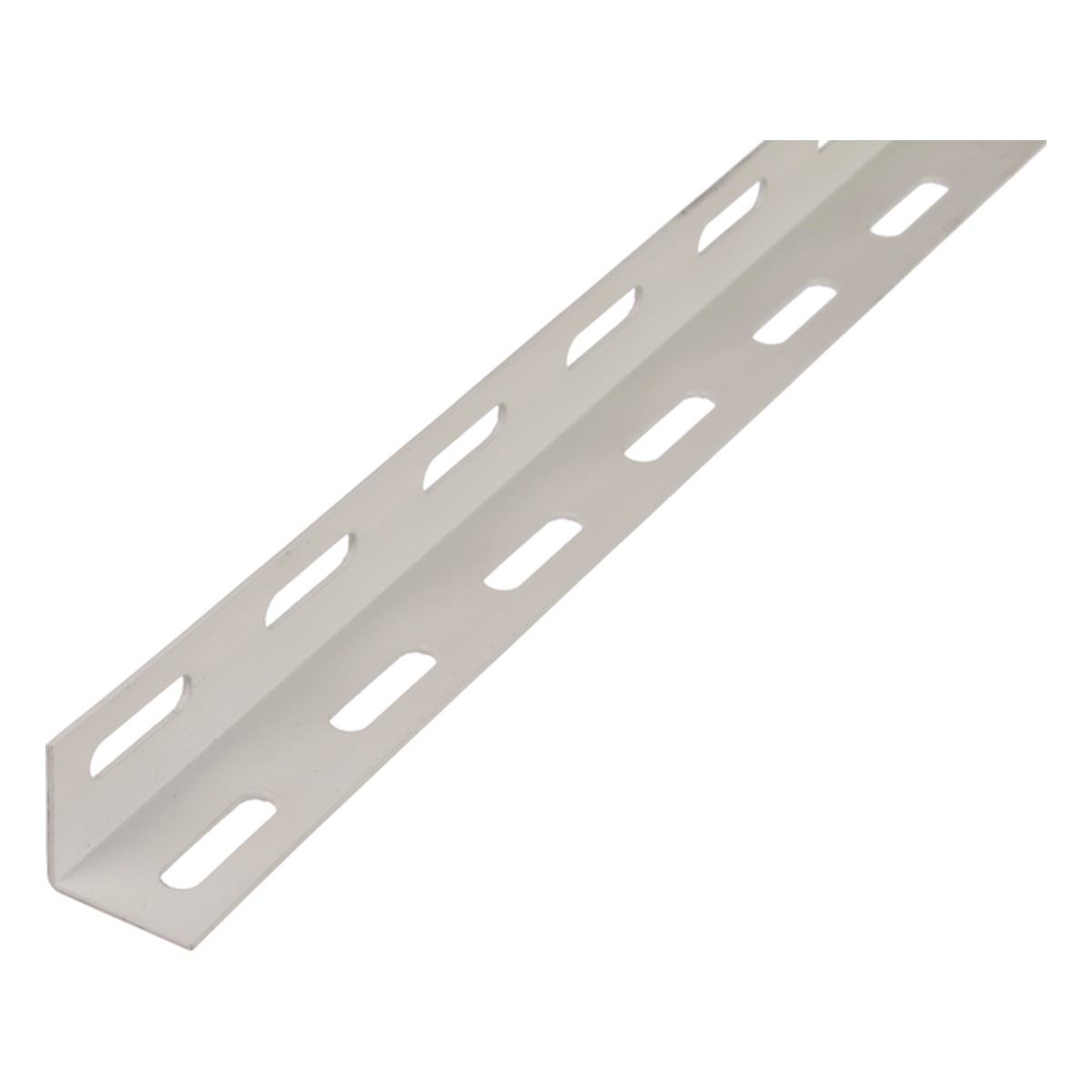 Alberts Winkelprofil, gelocht, 27 x 27 x 1,5 x 2000 mm, Stahl roh, zinkphosphatiert, weiß kunststoffbeschichtet - 1 Stk.