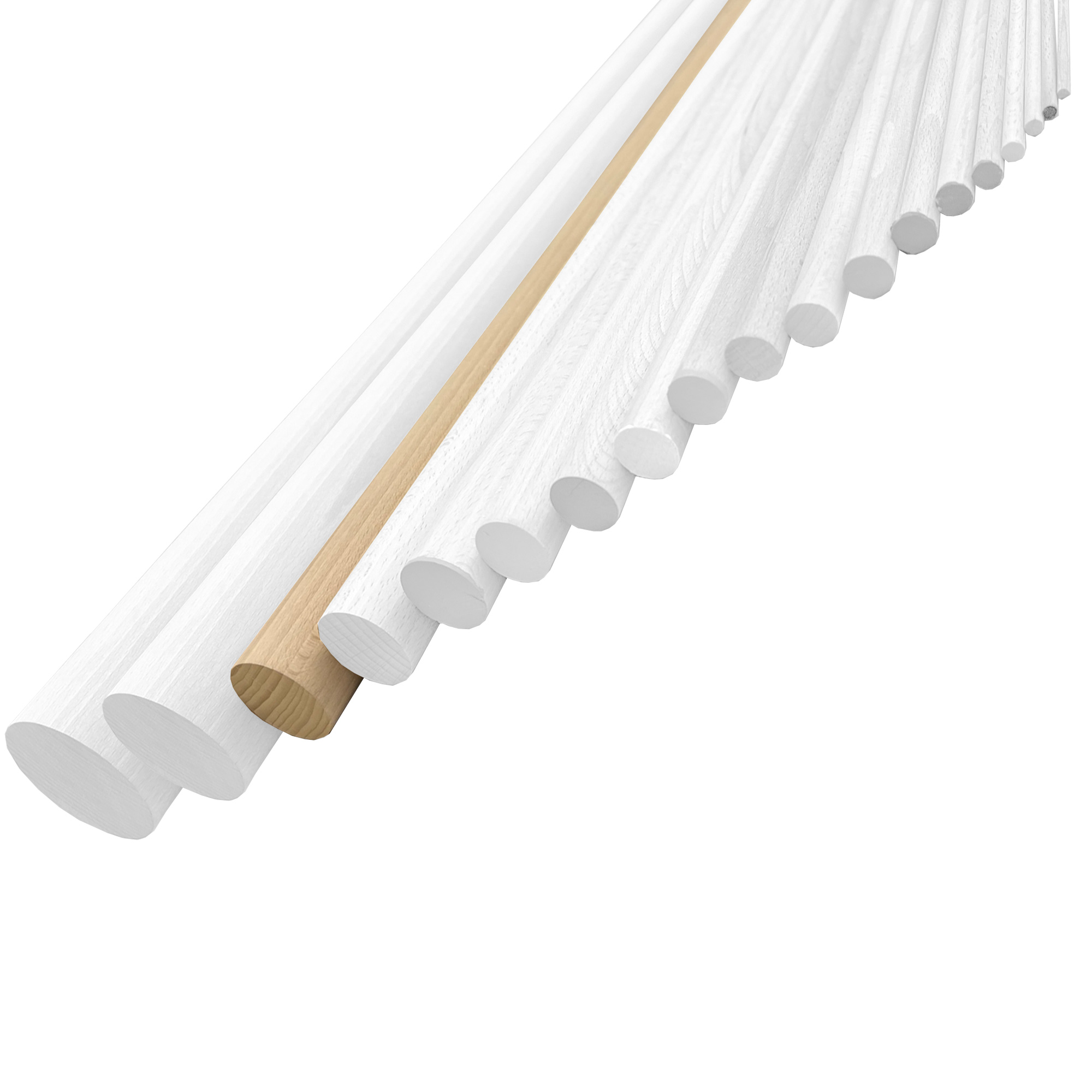 Facett Rundstab Buche 40 x 1000 mm, glatt - 1 Stk. Facett Rundstab Buche 40 x 1000 mm, glatt - 1 Stk.