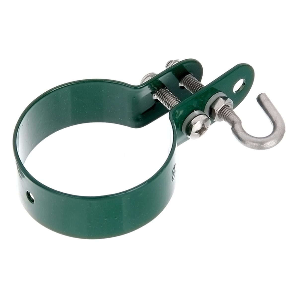 Alberts Schelle zur Befestigung von Geflechtspannstäben, 25 x 63 x 109 mm, Stahl roh, verzinkt grün kunststoffbeschichtet - 1 Stk. Alberts Schelle zur Befestigung von Geflechtspannstäben, 25 x 63 x 109 mm, Stahl roh, verzinkt grün kunststoffbeschichtet - 1 Stk.