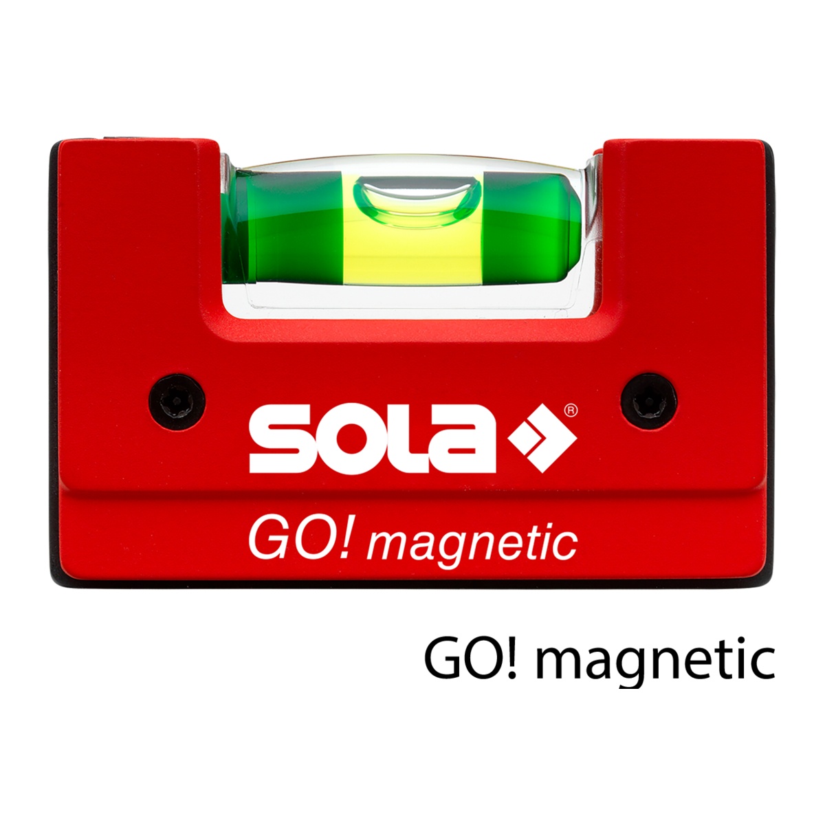 Sola Kompakt-Wasserwaage GO! MAGNETIC, 6,8 cm, Neodym-Magnet, V-Nut, FOCUS-Libelle