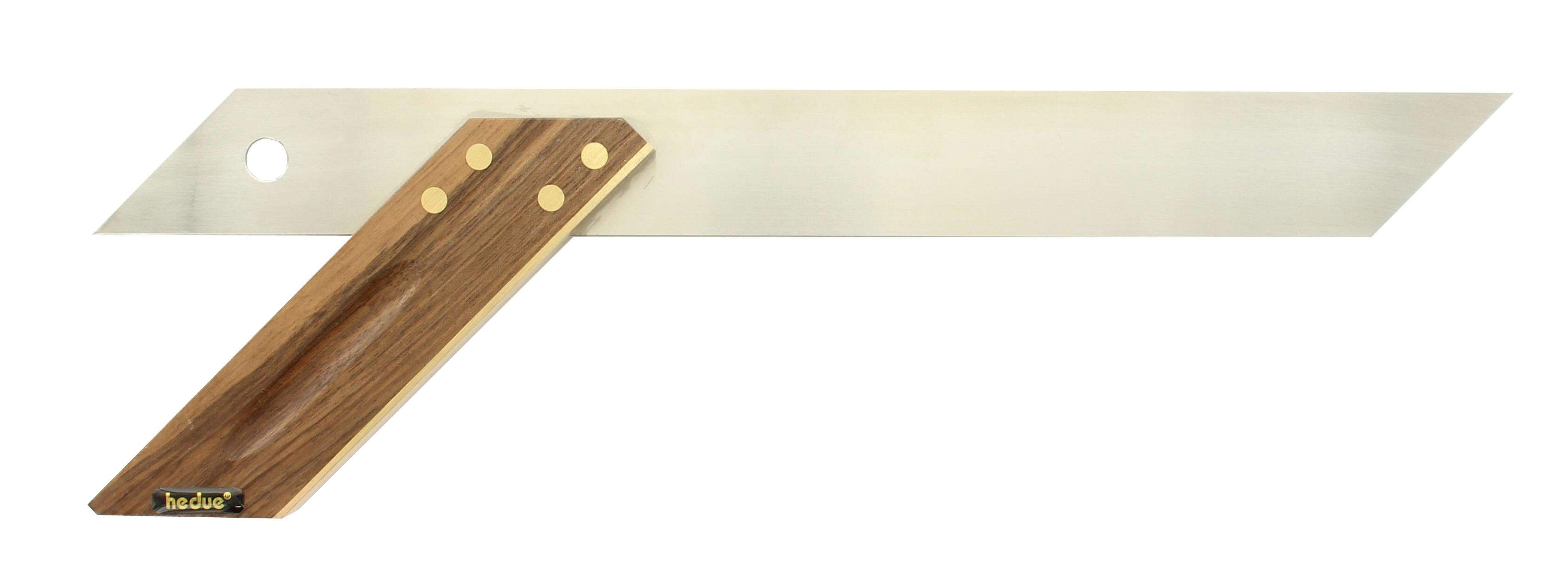 hedue Gehrmaß Nussbaum 250 mm, Edelstahlzunge, 45° kalibriert 0,06°, Messingprofil