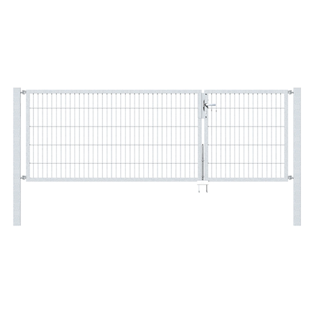 Alberts Doppeltor Flexo, 1000 x 3000 mm, ungleich geteilt, Lichte Breite: 2985 mm, Stahl roh, feuerverzinkt passiviert - 1 Stk. Alberts Doppeltor Flexo, 1000 x 3000 mm, ungleich geteilt, Lichte Breite: 2985 mm, Stahl roh, feuerverzinkt passiviert - 1 Stk.