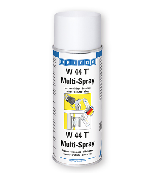 WEICON W 44 T® Multi-Spray, Schmier- und Multifunktionsöl mit 5-fach Wirkung, gelblich, transparent