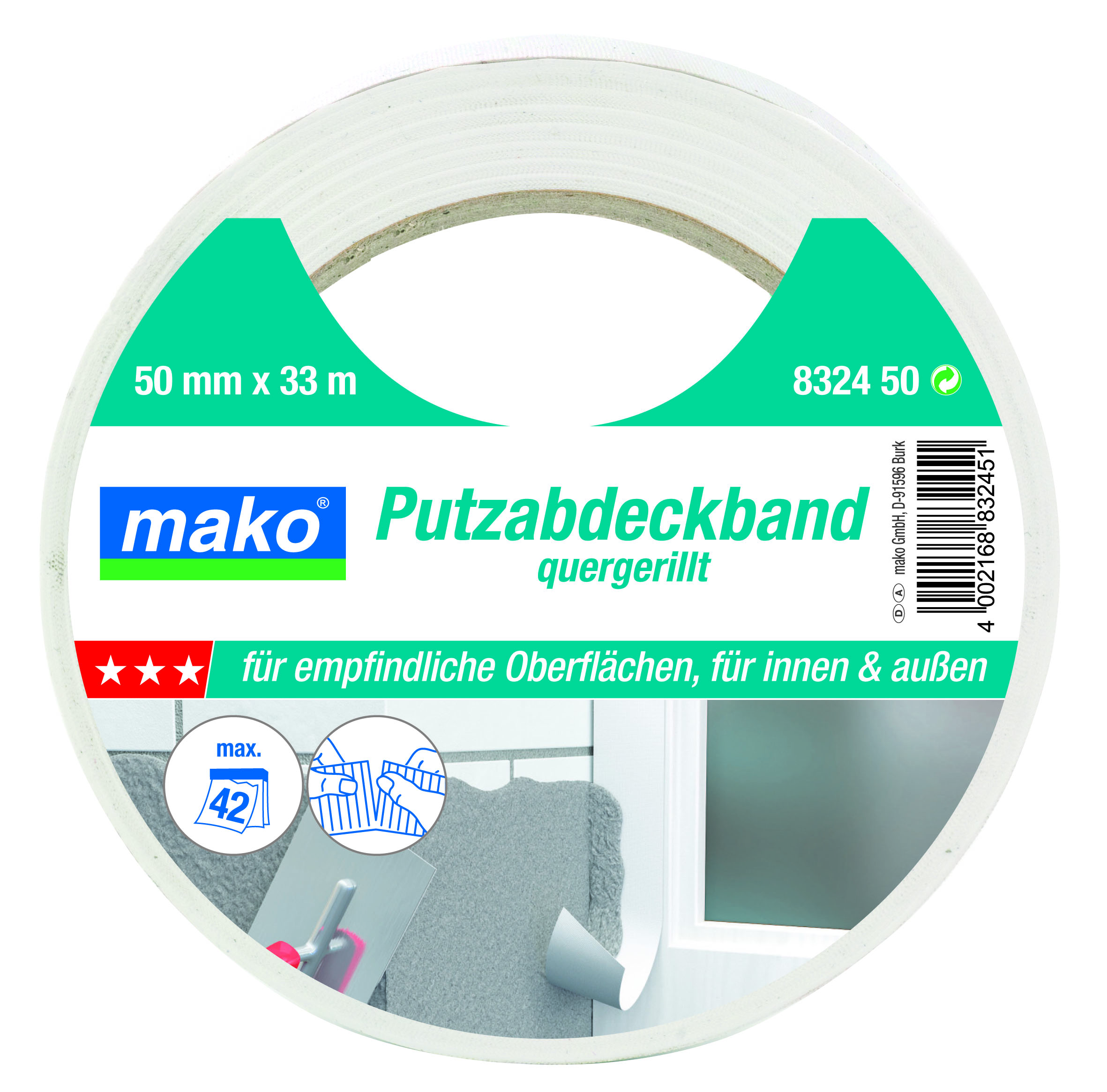 Mako Putz-Abdeckband, weiß