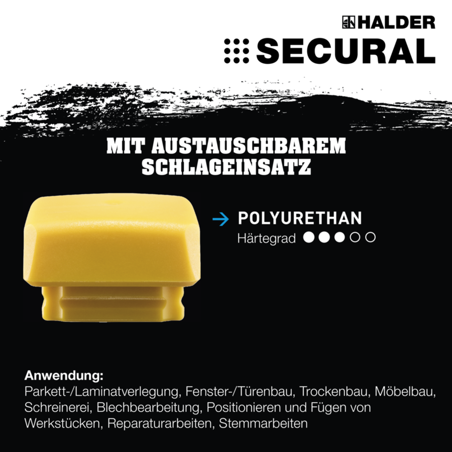 Halder SECURAL Schonhammer 30 x 40 mm, Polyurethan