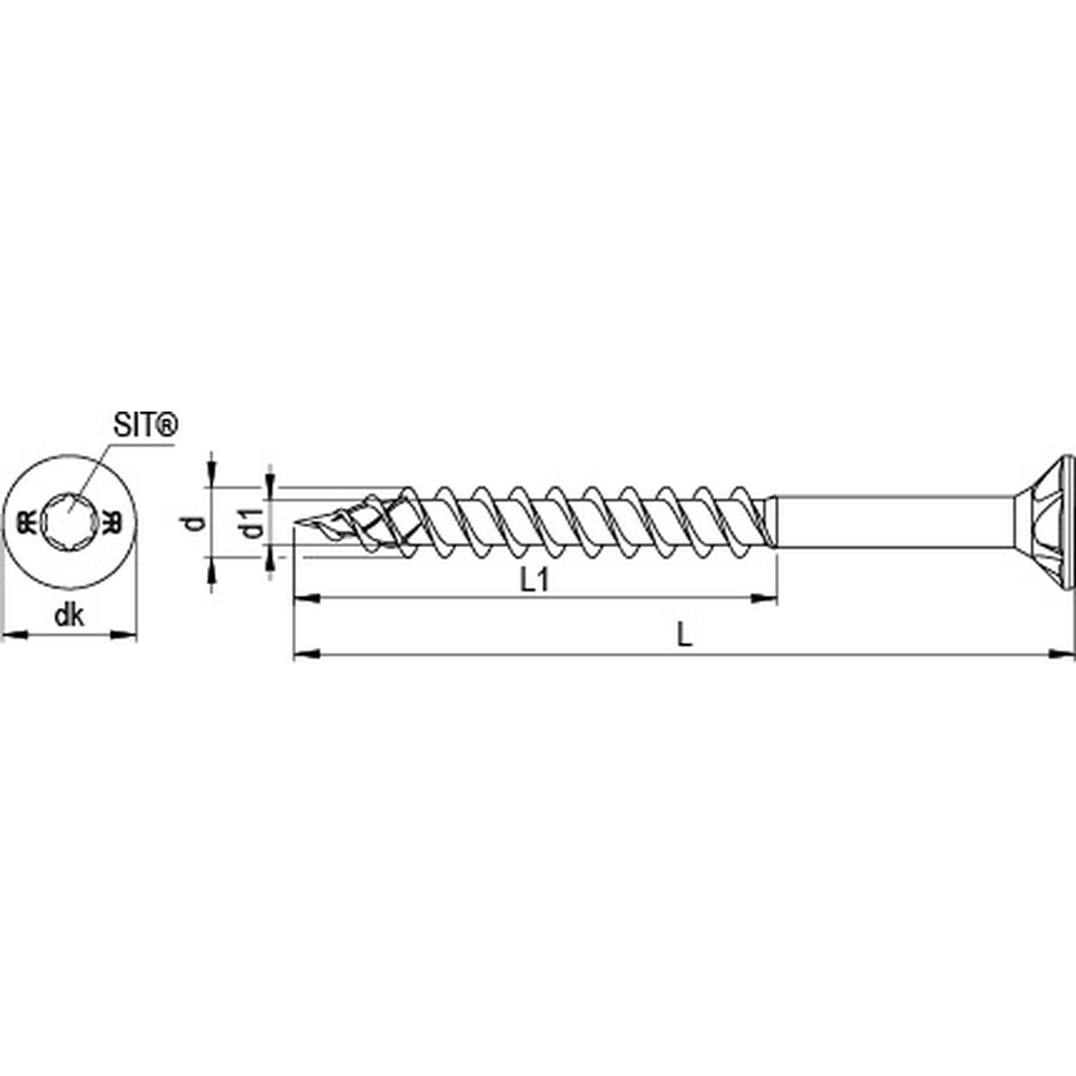 Reisser DNS plus Holzbauschraube 4,5x80 mm, verzinkt, Teilgewinde, SIT20 - 200 Stk.
