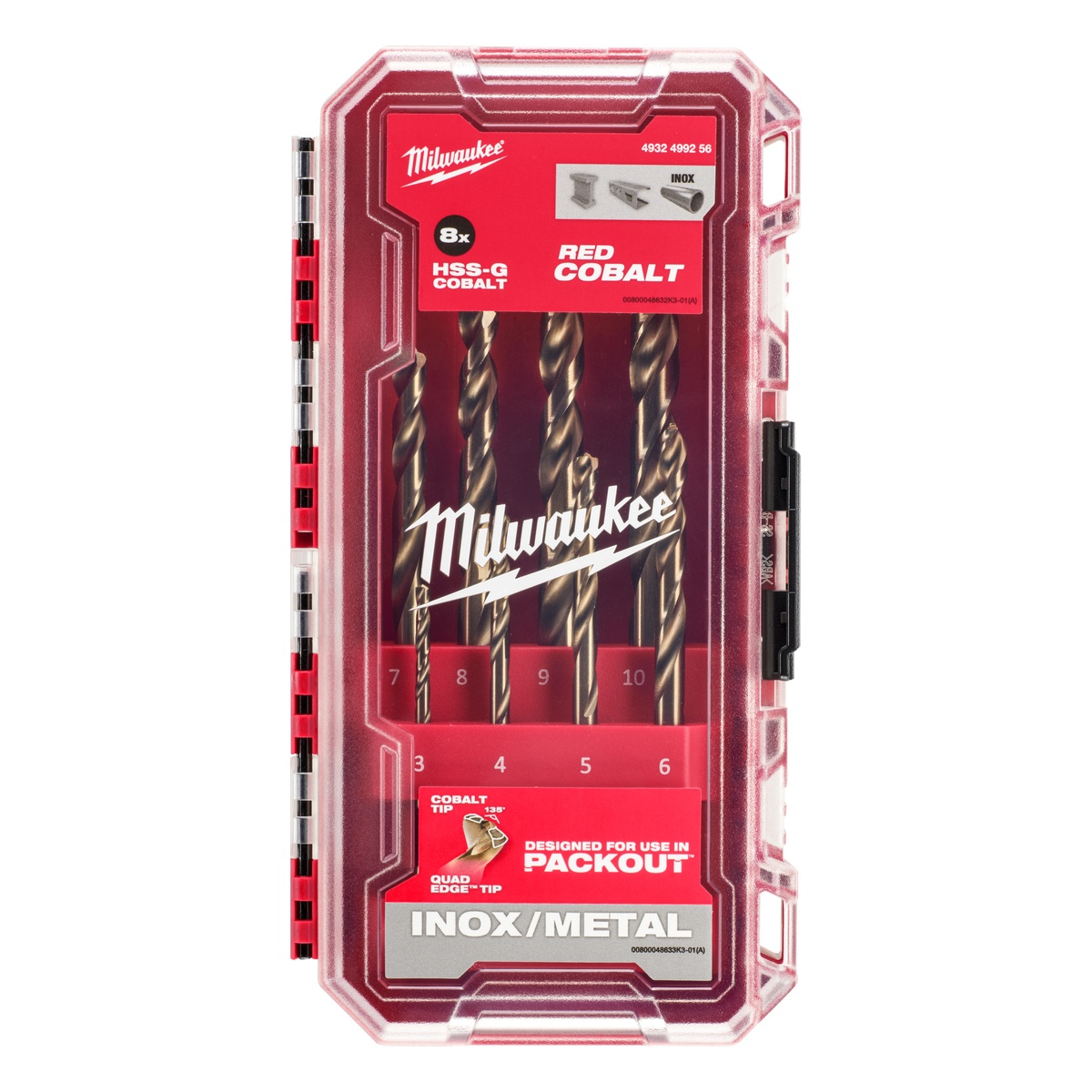 Milwaukee Metallbohrer Set Red Cobalt HSS-G, 8-tlg. - 1 Stk.