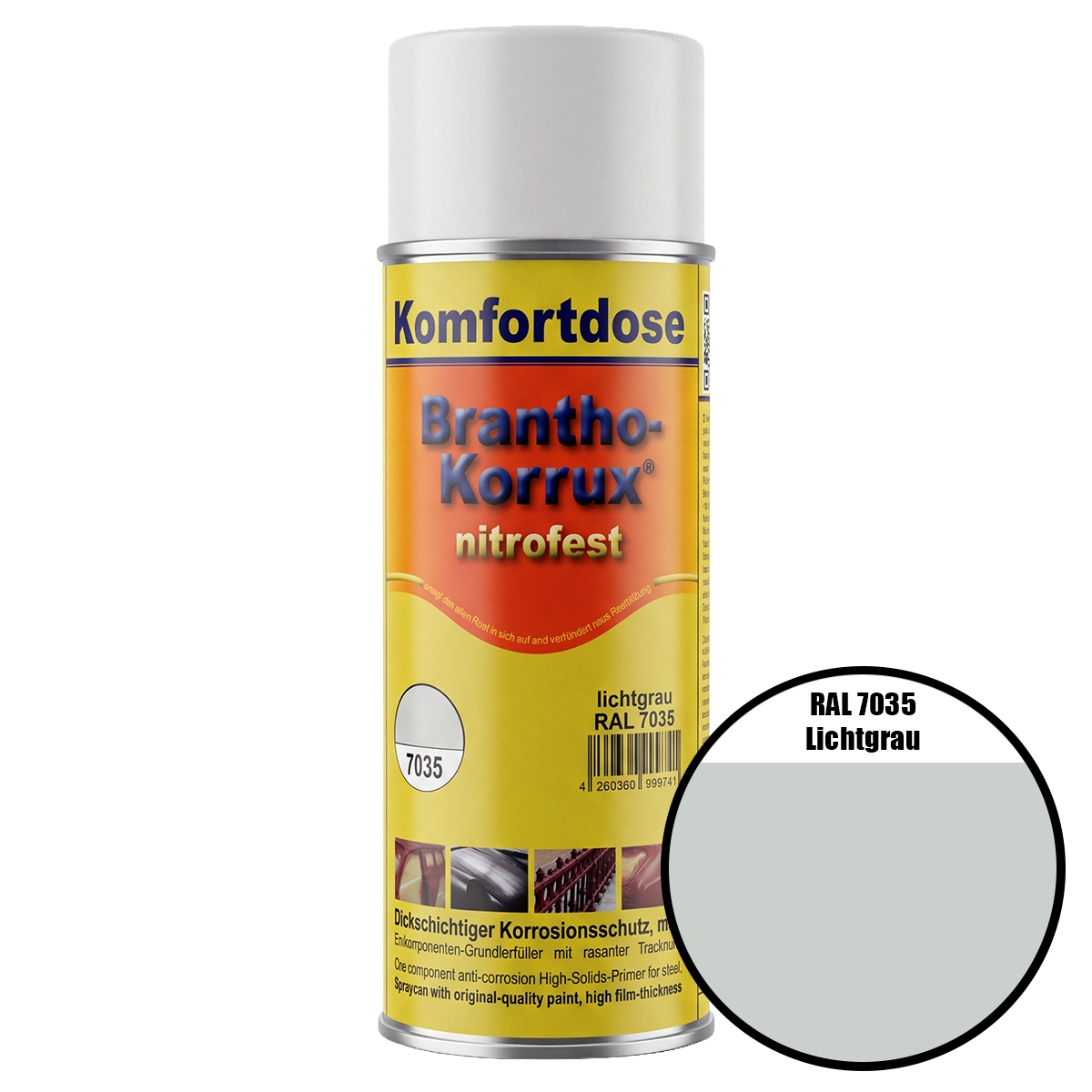 Brantho-Korrux "nitrofest"-Komfortdose RAL 7035 Lichtgrau 400 ml