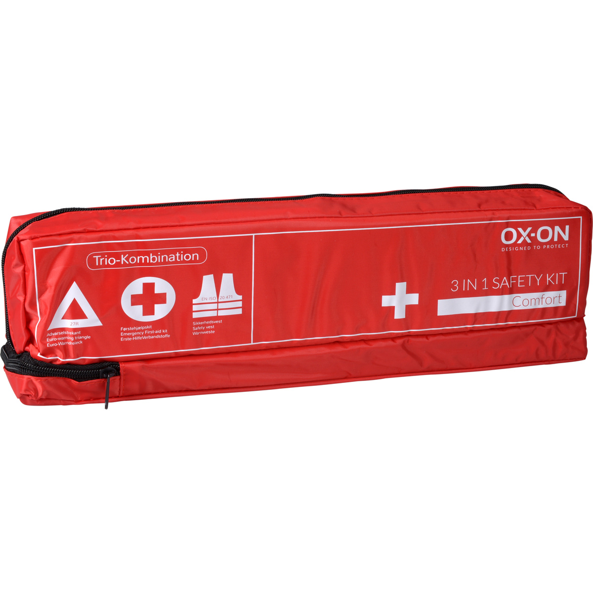 OX-ON 3-in-1 KFZ Safety Kit Erste Hilfe, Warnweste, Warndreieck