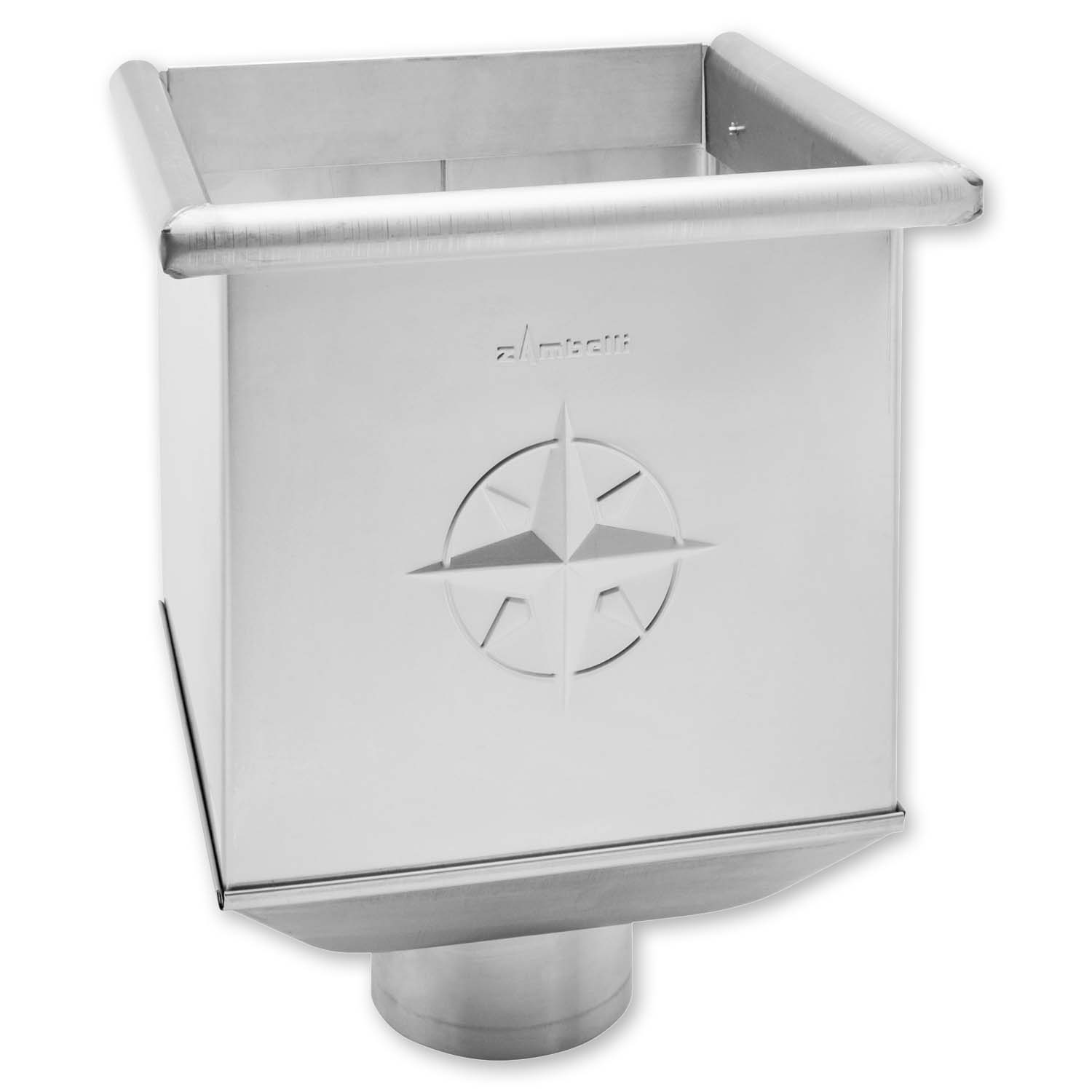 Zambelli Wasserfangkasten quadratisch 150 mm, Titanzink