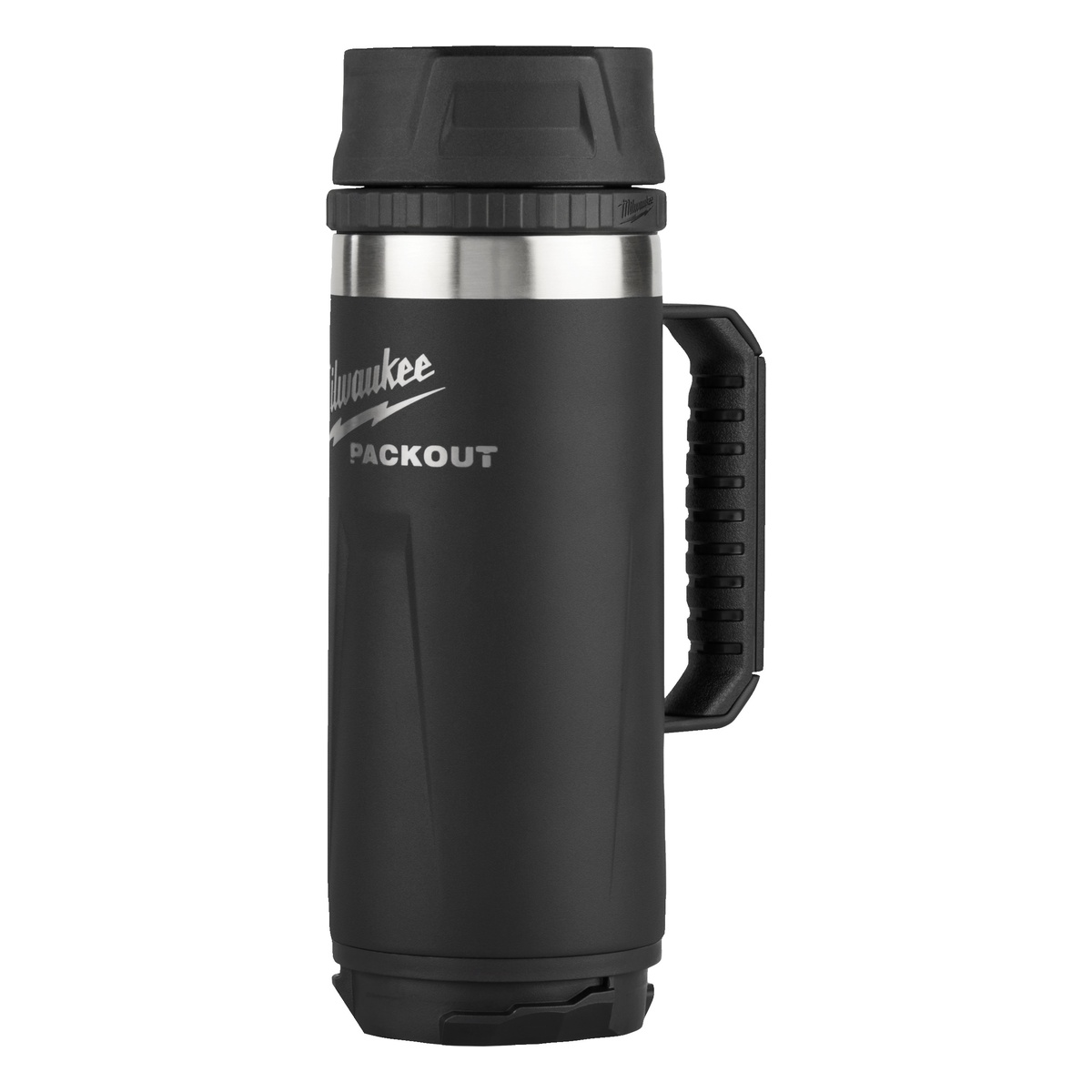 Milwaukee PACKOUT Isolierbecher 532 ml, mit Henkel und Trinkdeckel, schwarz - 1 Stk.