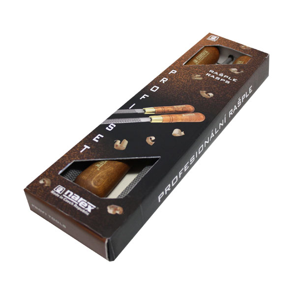 Narex Raspel-Set 3-teilig 150 mm, flach rund halbrund, Holzgriffe im Karton