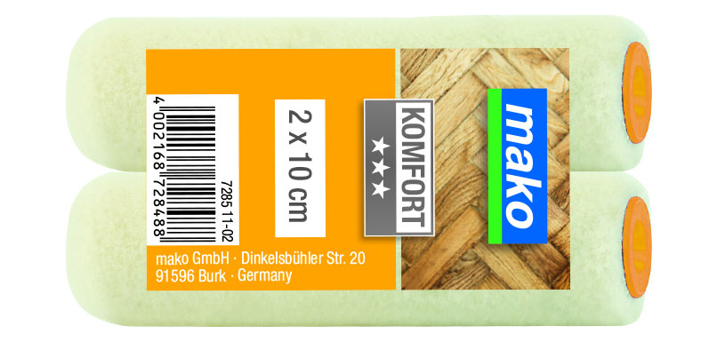 Mako Lack-Versiegelungsroller Ersatzwalzen 10 cm, 2 stk. Mako Lack-Versiegelungsroller Ersatzwalzen 10 cm, 2 stk.