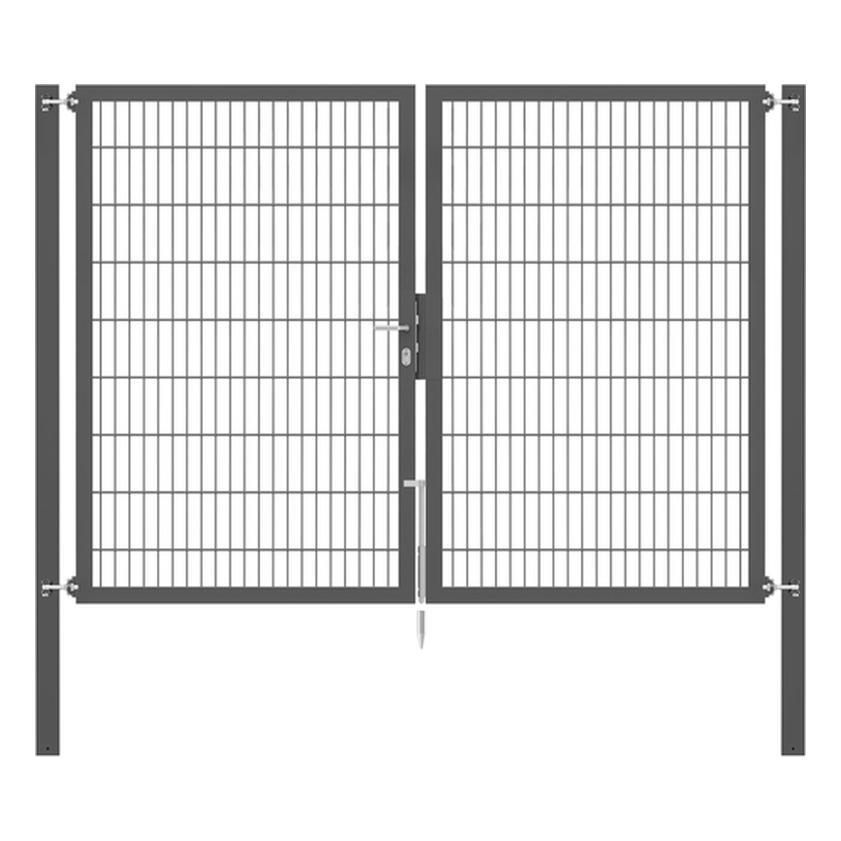 Alberts Doppeltor Flexo Plus, Typ 8/6/8, 1800 x 2500 mm, Pfosten: 80 x 80 mm, Stahl roh, feuerverzinkt, anthrazit kunststoffbeschichtet RAL 7016 - 1 Stk.