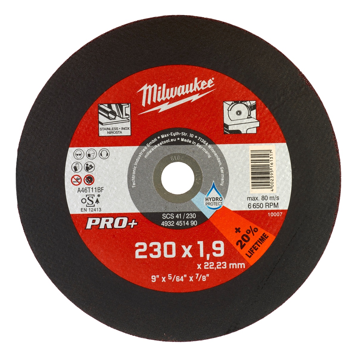 Milwaukee Metalltrennscheibe PRO+ INOX 230 mm SCS41 1,9 mm - 1 Stk. Milwaukee Metalltrennscheibe PRO+ INOX 230 mm SCS41 1,9 mm - 1 Stk.