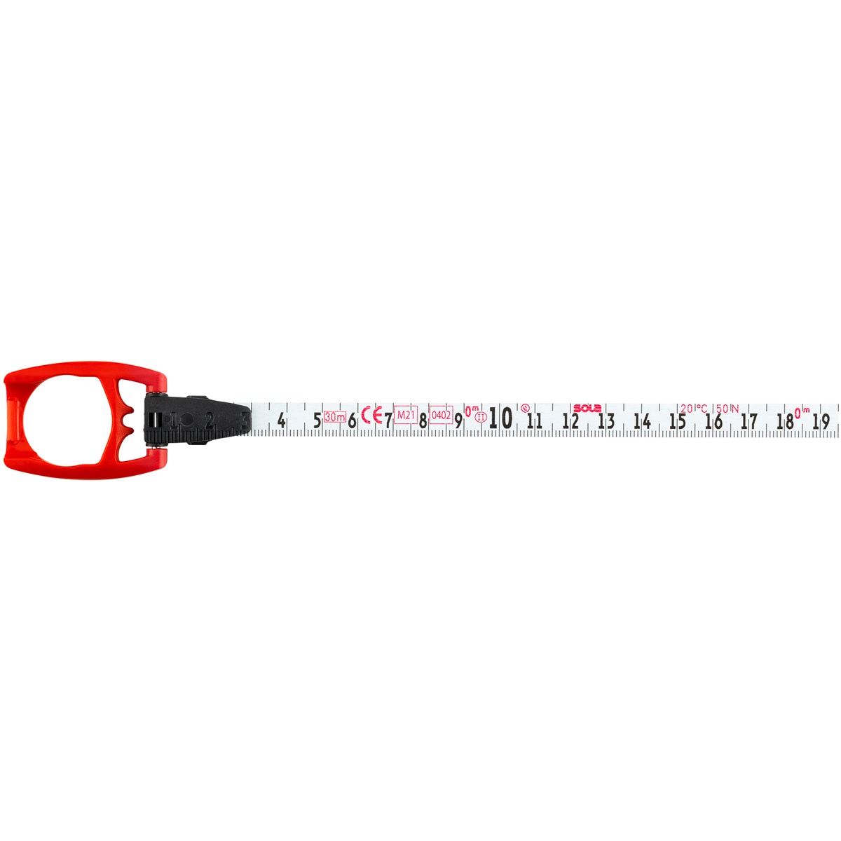 Sola Bandmaß SATELLITE ST 30, 30 m x 10 mm, Stahlband, Kapselgehäuse mit Kurbel