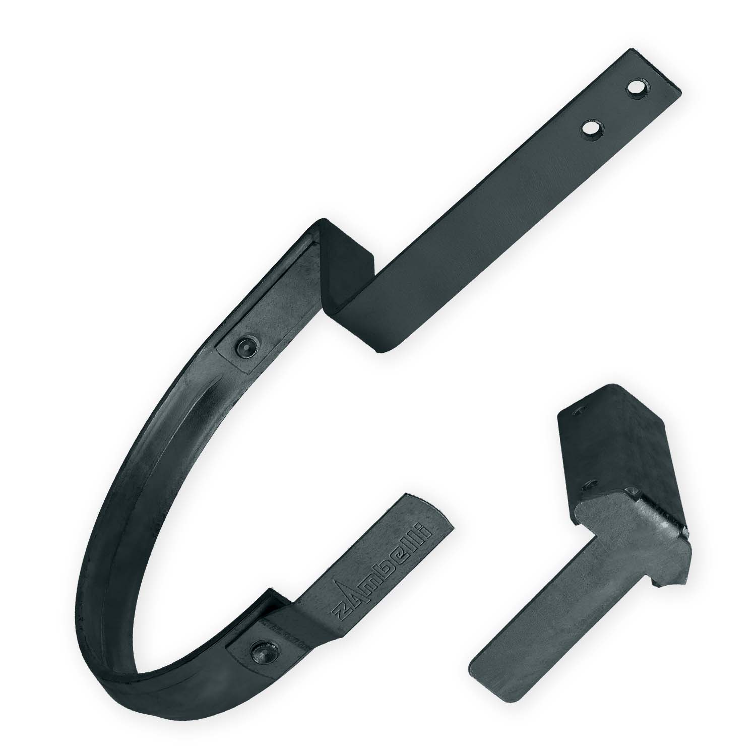 Zambelli Rinnenhaken-Set 61° für 5 tlg Rinnen, Anthrazit, Haken 120-160 mm, Halter 20mm/61°