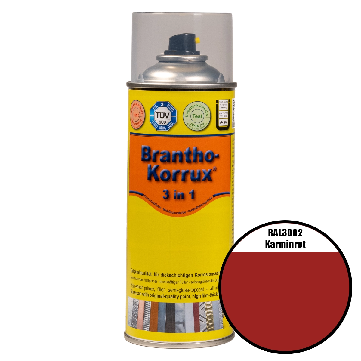 Brantho-Korrux "3 in 1"-Komfortdose RAL 3002 karminrot 400 ml