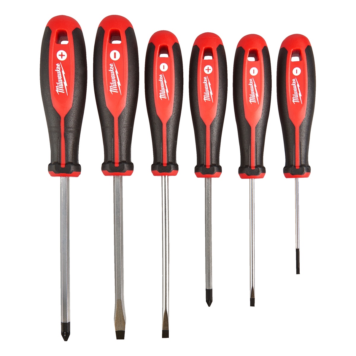 Milwaukee Schraubendreher-Set Tri-Lobe, 6-teilig, PZ1, PZ2, SL 3, SL 4, SL 5,5, SL 6,5