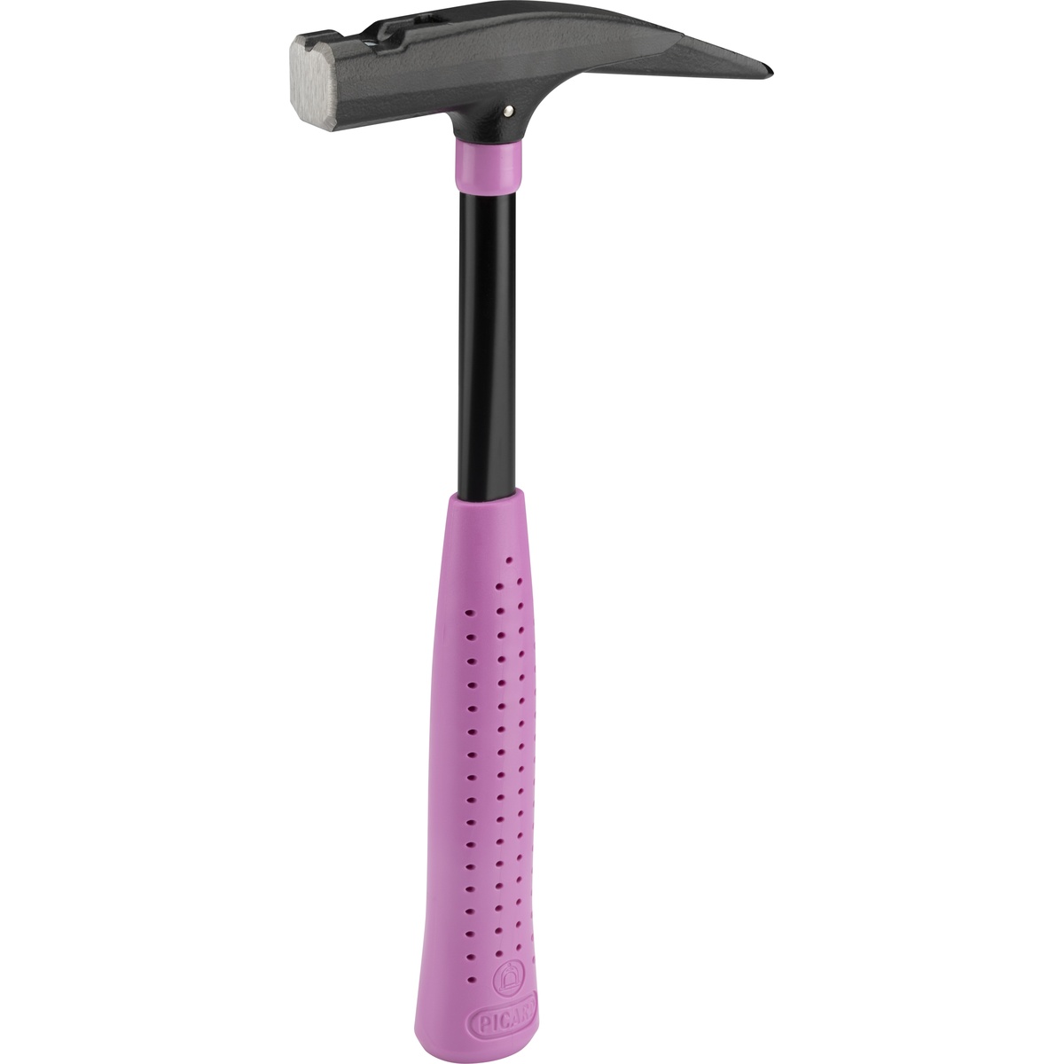 Picard Latthammer Nr. 626M Pink Edition, 600 g, glatte Bahn, Stahlrohrstiel, magnetischer Nagelhalter