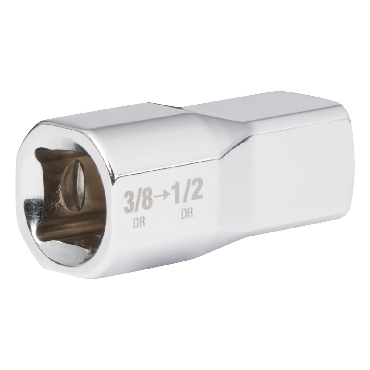 Milwaukee Adapter 3/8 auf 1/2 Zoll, Innenvierkant auf Außenvierkant, verchromt, FOUR FLAT