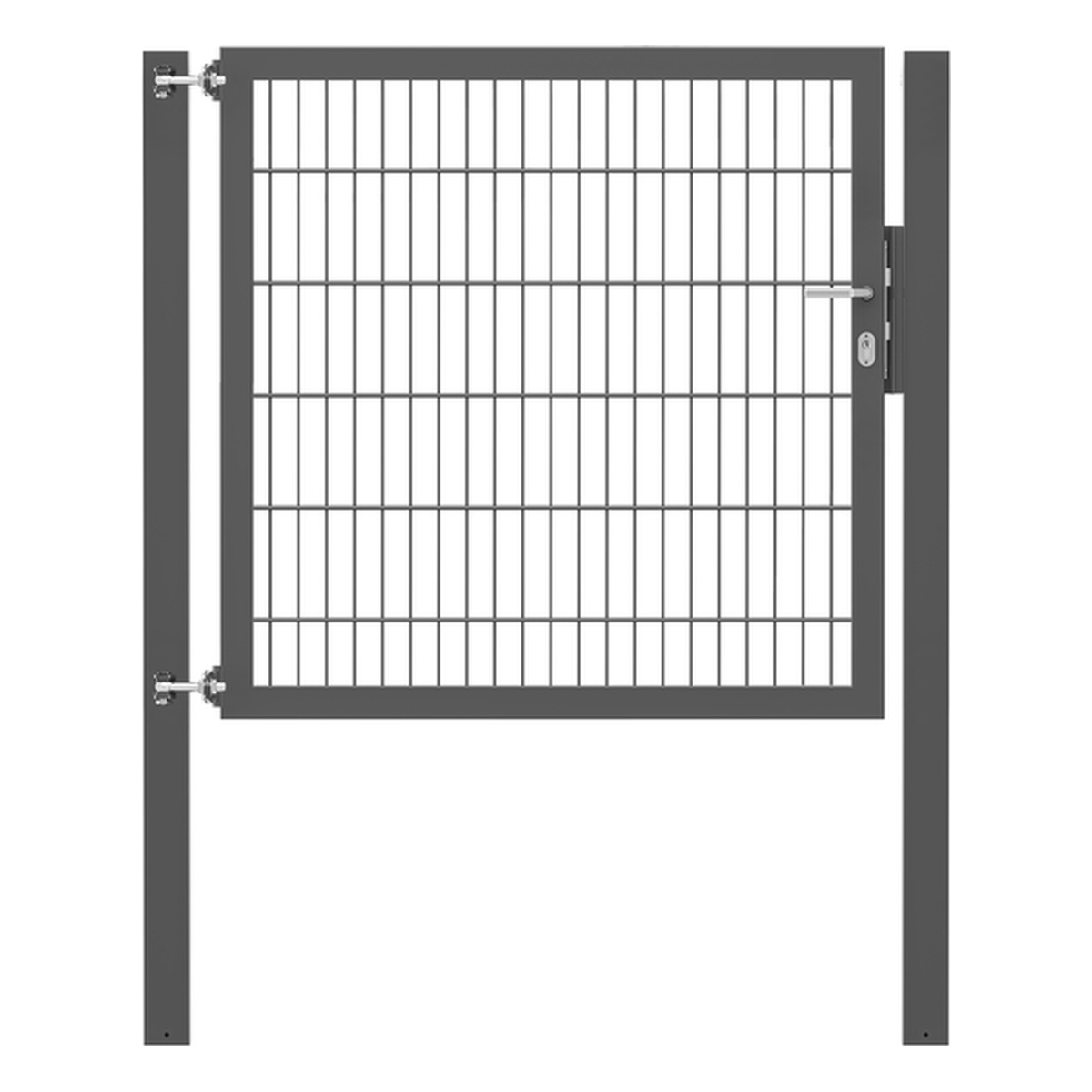 Alberts Einzeltor Flexo Plus, Typ 8/6/8, 1200 x 1250 mm, Pfosten: 80 x 80 mm, Stahl roh, feuerverzinkt, anthrazit kunststoffbeschichtet RAL 7016 - 1