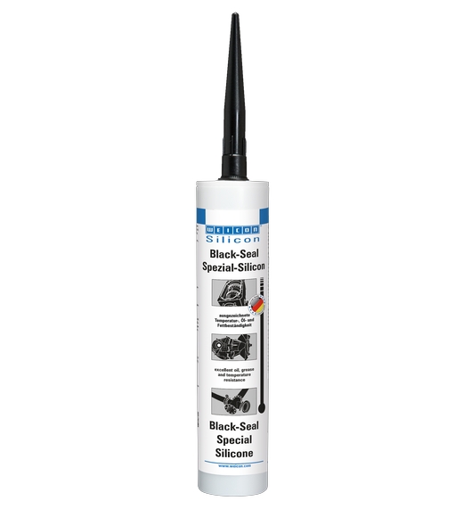 WEICON Black-Seal Spezialsilikon, dauerelastischer Dichtstoff für öl- oder fettbeständige Bereiche, 310 ml, schwarz