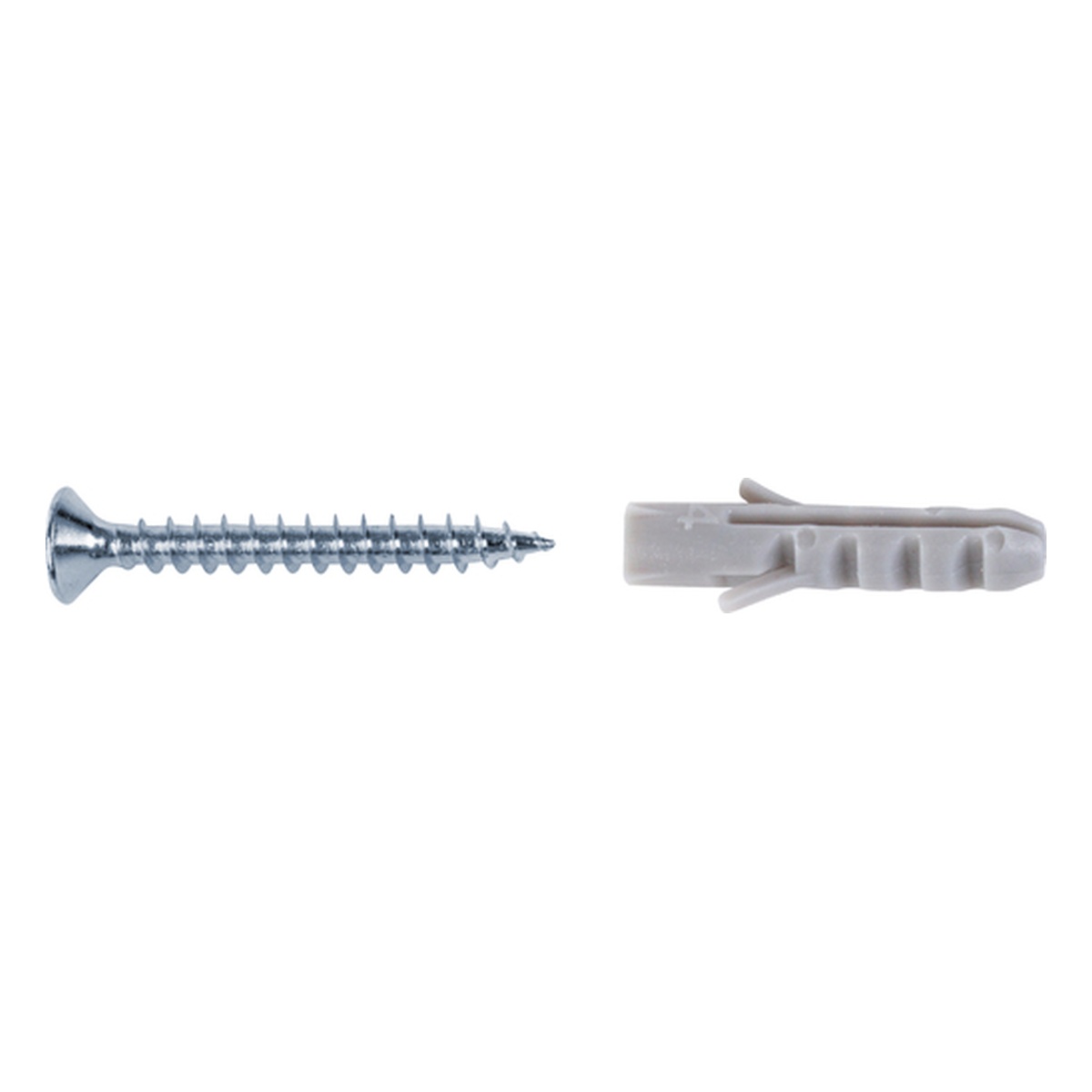 Alberts Schrauben- und Dübel-Set, 3 x 25 x 3 mm, Stahl roh, verzinkt - 10 Stk.