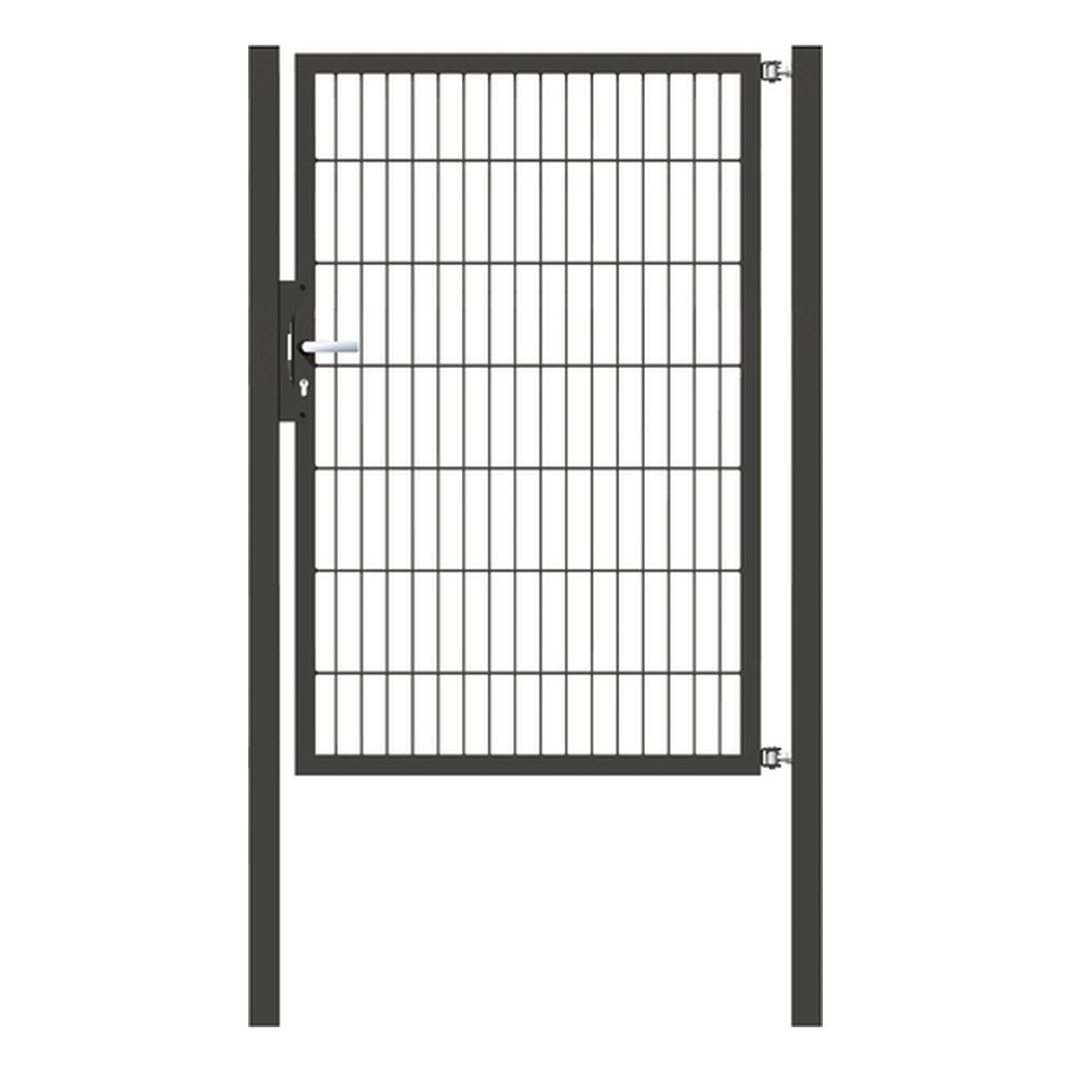 Alberts Einzeltor Flexo, Typ 6/5/6, für Zaunhöhe 1400 mm, 1000 mm breit, anthrazit RAL 7016 - 1 Stk. Alberts Einzeltor Flexo, Typ 6/5/6, für Zaunhöhe 1400 mm, 1000 mm breit, anthrazit RAL 7016 - 1 Stk.