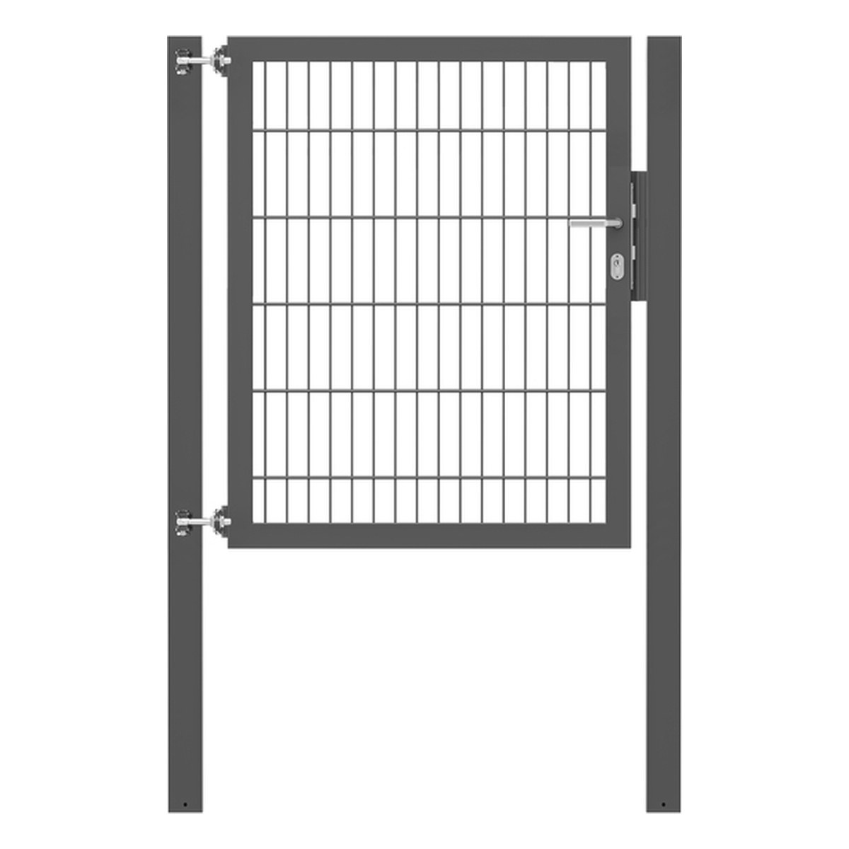 Alberts Einzeltor Flexo Plus, Typ 8/6/8, 1200 x 1000 mm, Pfosten: 100 x 100 mm, Stahl roh, feuerverzinkt, anthrazit kunststoffbeschichtet RAL 7016 - 1