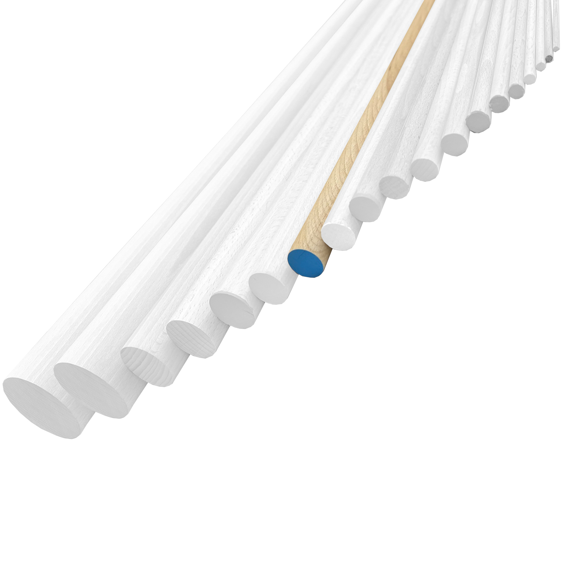 Facett Rundstab Buche 22 x 1000 mm, glatt - 1 Stk. Facett Rundstab Buche 22 x 1000 mm, glatt - 1 Stk.