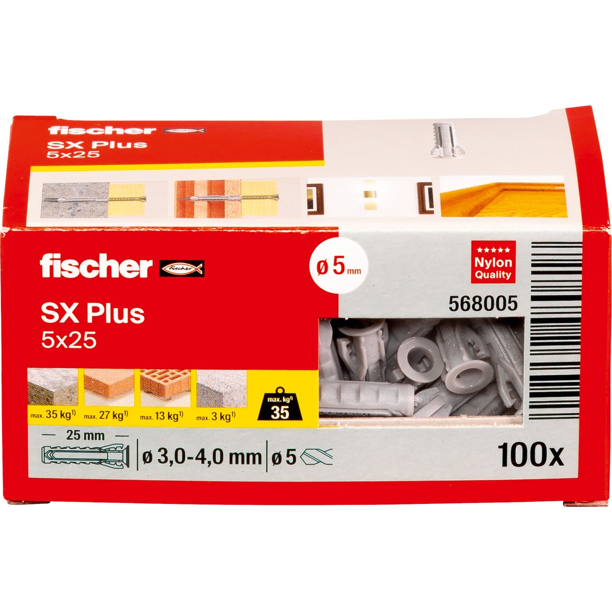 Fischer Dübel SX Plus 5x25 mm - 100 Stk. Fischer Dübel SX Plus 5x25 mm - 100 Stk.