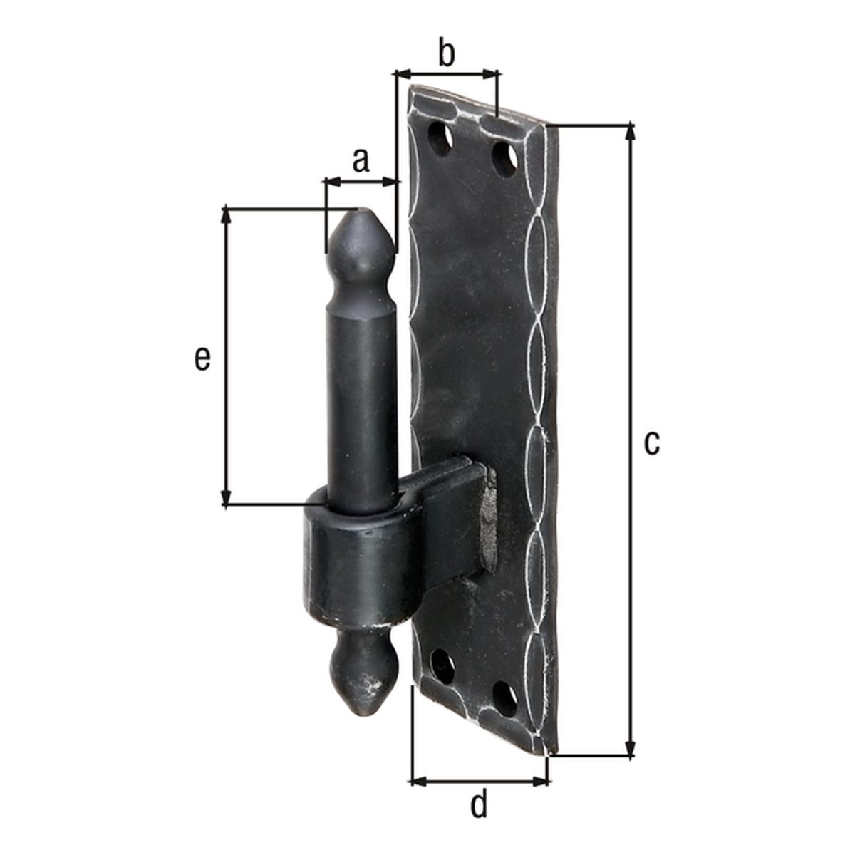 Alberts Kloben Schmiedeeisen, DII, verzinkt schwarz kunststoffbeschichtet Ø16 mm Weit