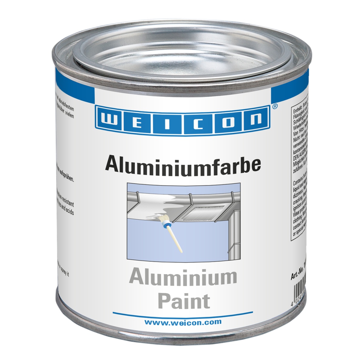 WEICON Aluminiumfarbe, Korrosionsschutz aus Aluminiumpigmentbeschichtung, 375 ml