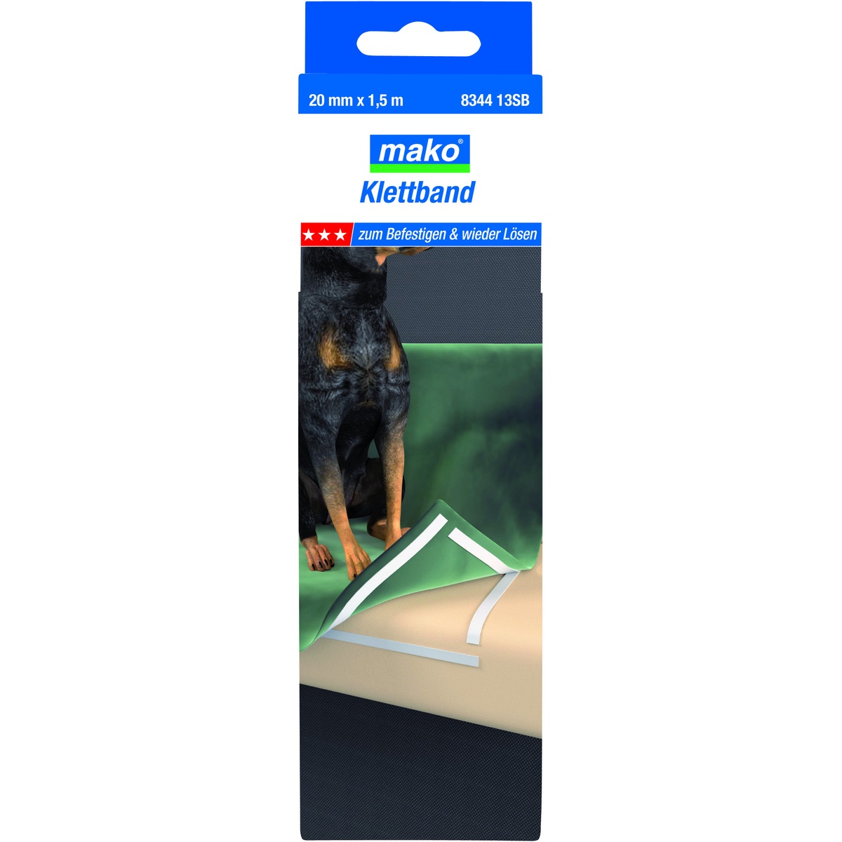 Mako Klettband selbstklebend, 20 mm x 1,5 m