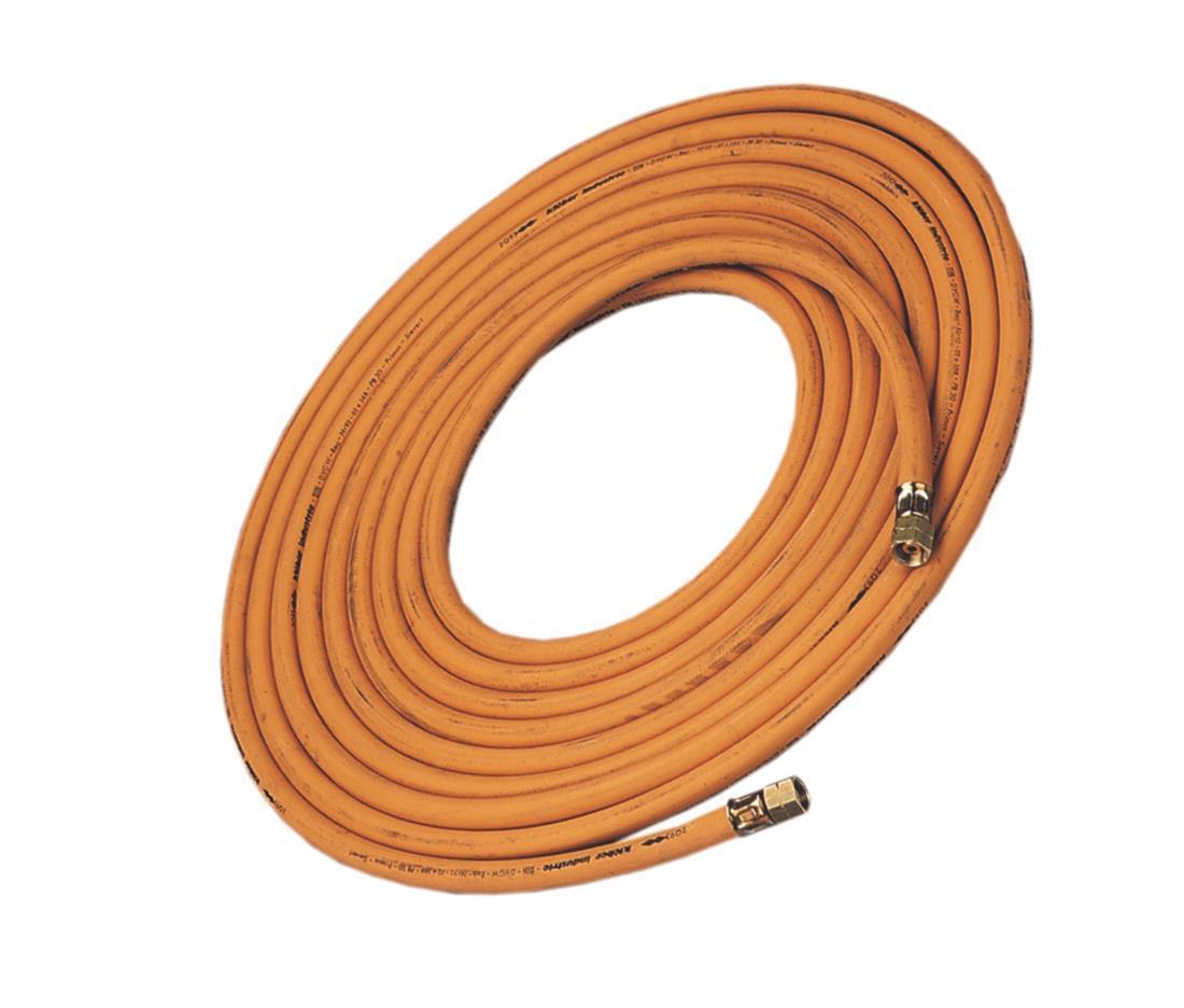 Sievert Propanschlauch PB30 6,3 x 5 mm, 10 m, beidseitig BSP 3/8 Zoll LH, 4 bar für Dachbrenner