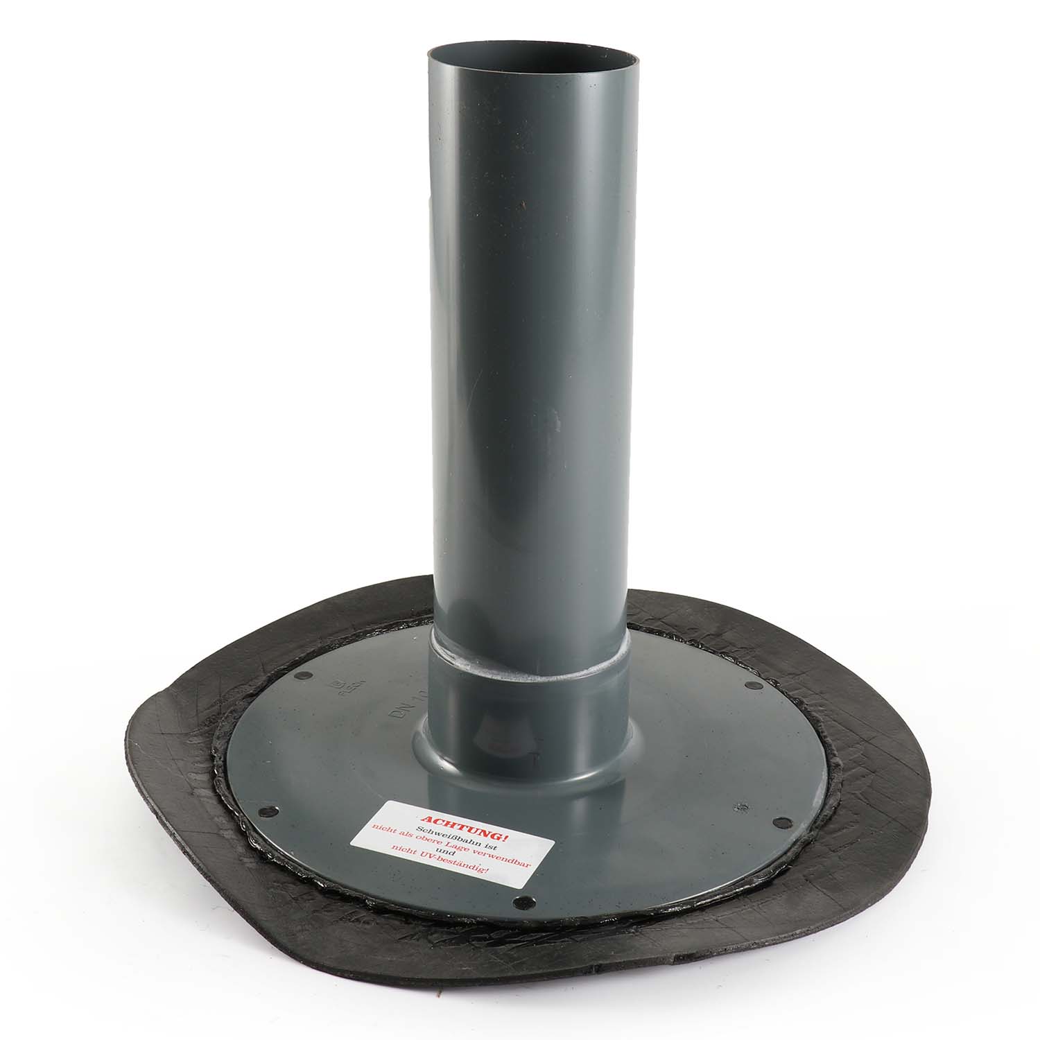 Fleck Flachdach-Unterteil DN 100 mit Flansch aus Bitumen-Schweißbahn