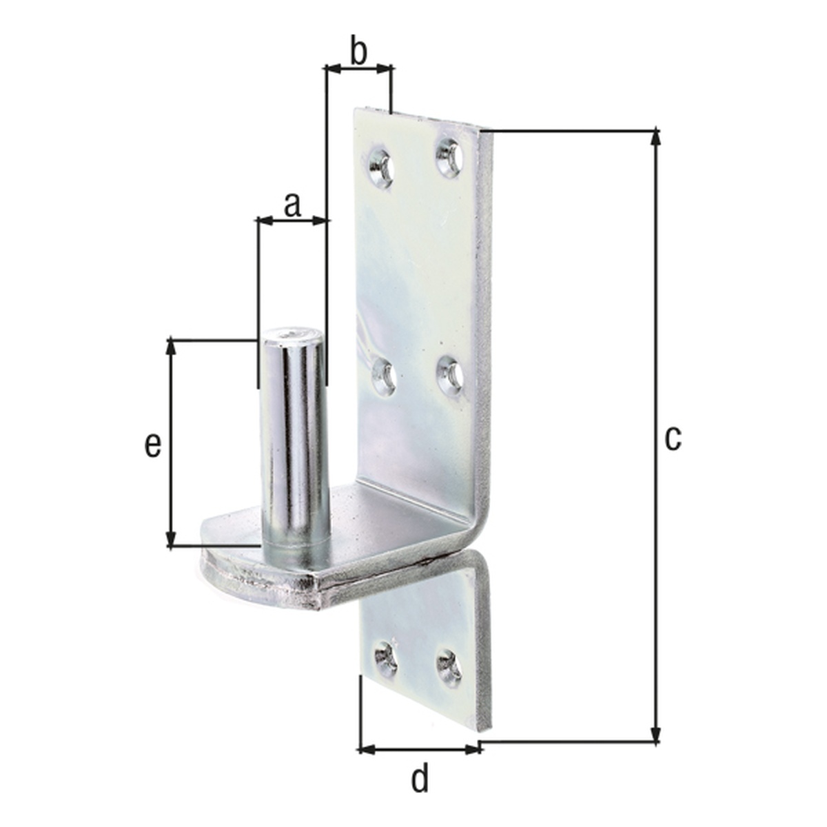 Alberts Kloben auf Platte verzinkt DII Ø20 mm Weit